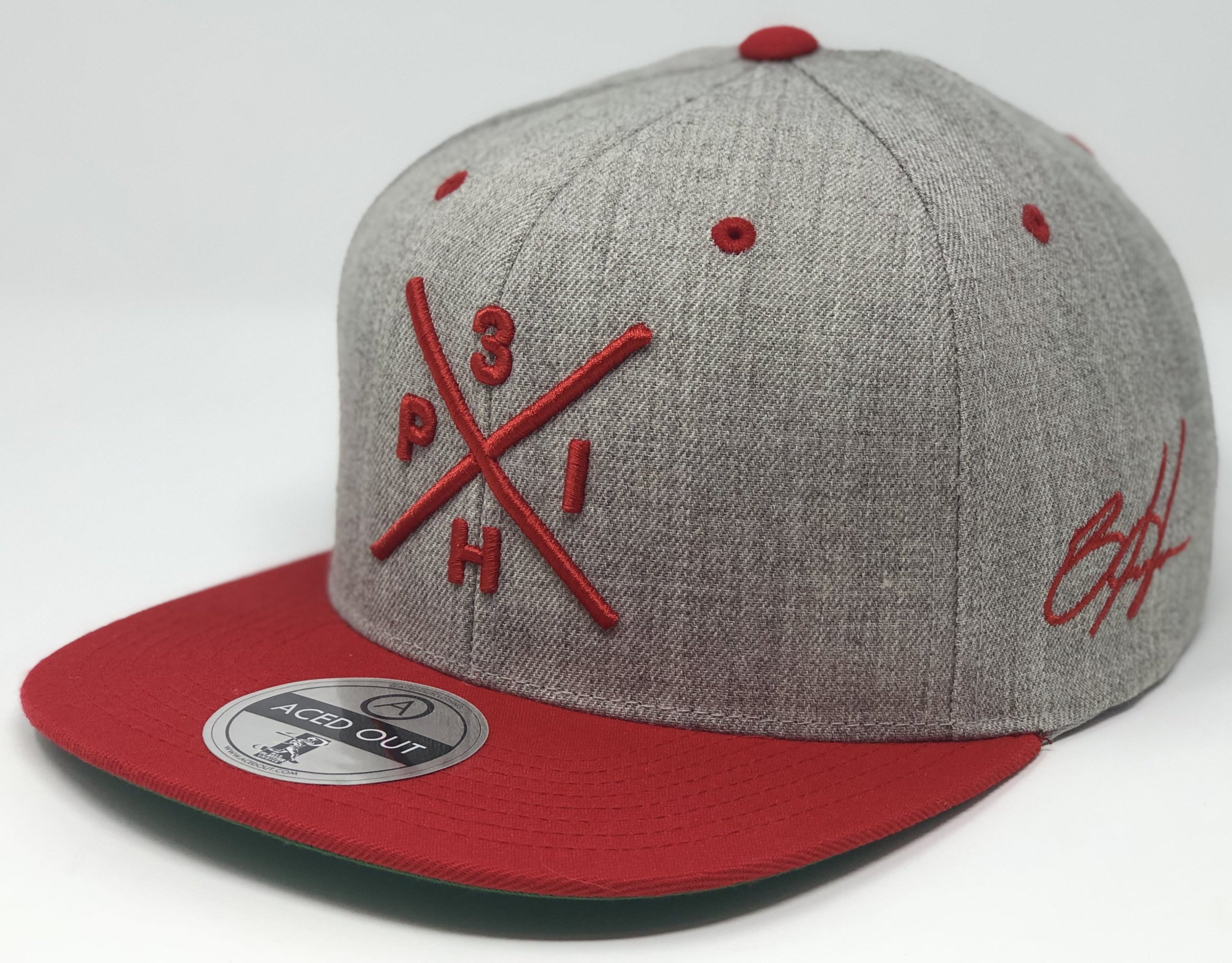 Bryce Harper Compass Hat - Grey/Red Snapback – Aced Out Apparel